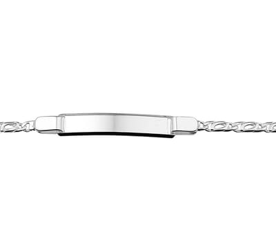 Zilveren Graveerarmband valkenoog plaat 6 mm 18 cm 1005631