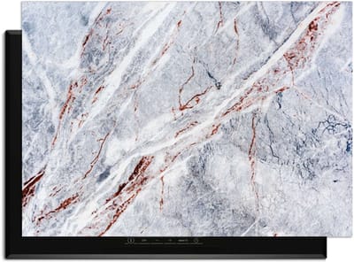 KitchenArt - Elegant Marble – Inductie Beschermer - 86x52 cm - Kookplaat Beschermer - Luxe Afdekplaat Inductieplaat - Anti-slip & Oprolbaar - Beschermmat Inductiekookplaat
