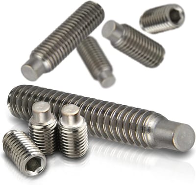 Set van 5 RVS Schroefdraadpennen M10x60 met Binnenzeskant DIN 915