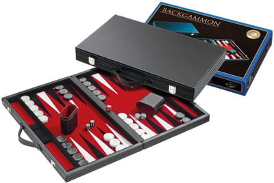 Backgammon Koffer Medium Standaard (Rood)