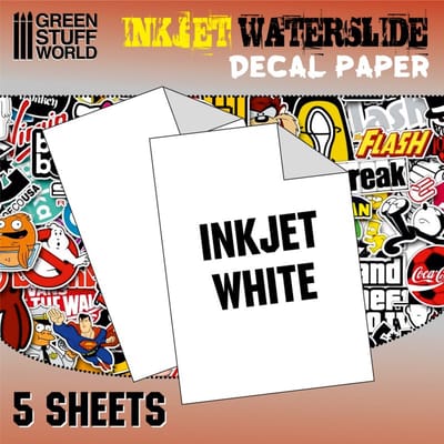 Green Stuff World Modelbouwdecoratie - Stuff World 10067 Decal Paper - White - Inkjet - 5xA4 Decal papier