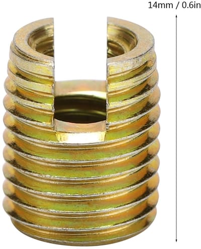 Dailygoods- Schroefdraad Inzetstuk 20 Stuks - Koolstofstaal - Reparatiering Kit - Binnen M6 x 1,0 - Buiten M10 x 1,5 - Lengte 14 mm - Veelzijdig Gebruik - Schroefinzet