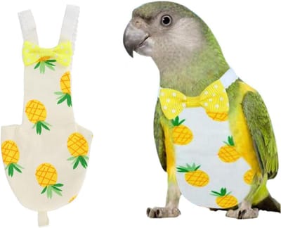 Vogel luiers wasbaar - L-gele stof - elegante strikdecoratie - comfortabel voor vogels - ShopVlot