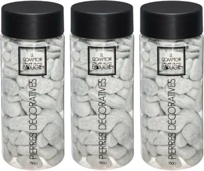 Atmosphera middelgrote decoratie/hobby stenen - 3x - grijs - 750 gram - Aquarium en vazen vulling - steentjes