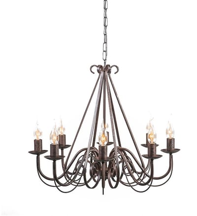 QAZQA Giuseppe 8 - Italiaanse kroonluchter - 8 Lichts - Ø60 cm - roestbruin