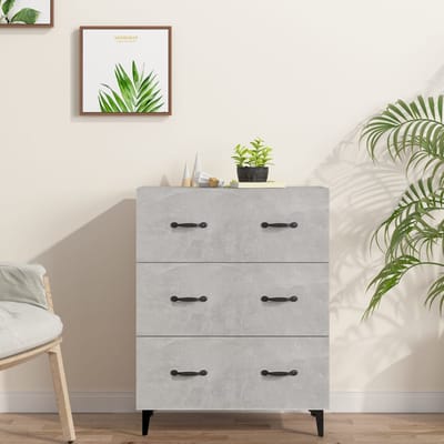 vidaXL - Dressoir - 69,5x34x90 - cm - bewerkt - hout - betongrijs