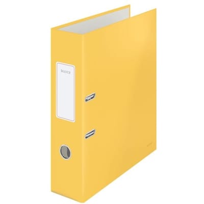 Leitz Cosy 180° 2-Rings A4 Ordner met Rugetiket met Zacht Oppervlak - Rugbreedte Van 80mm - Geel