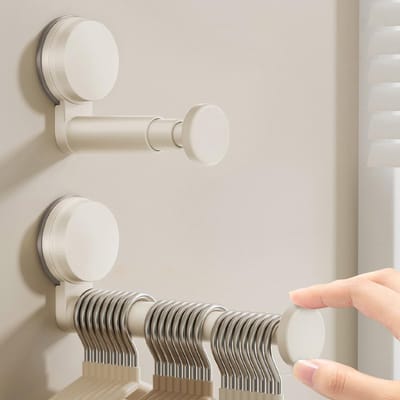 Hanger Organizer Stacker 2 Stuks - Uitbreidbare Kledingrek met Zuignap en Zelfklevende Binnenzijde - Ruimtebesparend Opbergrek voor Hangertjes - Voor Kleerkast Wasmachine- en Wasruimte - Wit