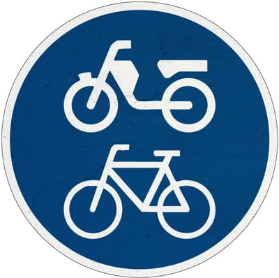 Bromfietspad bord - G12a | Sign Again materiaal | 10 cm