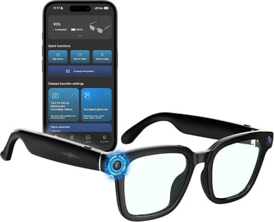 Smart Bril - Camera Bril - Video Opnemen - HD Kwaliteit - 8 MP - Zwart