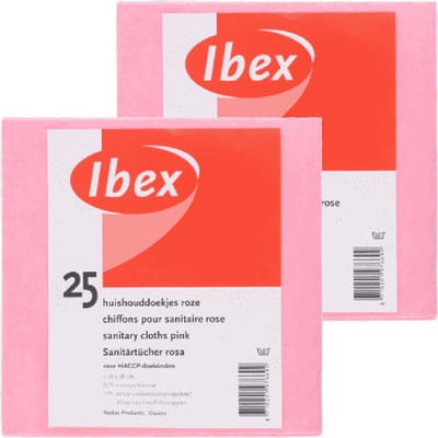 Viscose dweilen/schoonmaakdoekjes - 50x stuks - roze - hoog absorberend - 38 x 40 cm