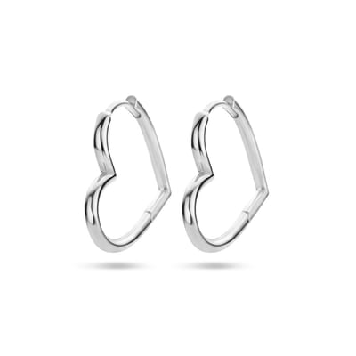 Zilver Gerhodineerd Oorringen Hart 1336367