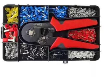 Krimptang voor adereindhulzen 0,25 – 10 mm² Met assortiment 0,5 – 10 mm² Compleet setje