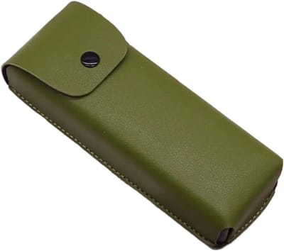 Brillenhoesje Leer - Opberghoes - Veilig Opbergen - Robuuste Bescherming - 16 x 6 x 3 cm - Groen