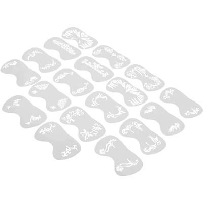 18 stuks Gezichtsschilderij Stencils Herbruikbaar Wasbaar Gezicht Lichaamsschildering Sjabloon voor Feest Vakantie white