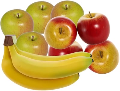 Bellatio Design Kunstfruit - fruitschaal decoratie set - bananen - appels - fruit