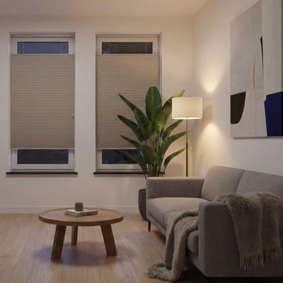 Dutchblinds - Plisségordijnen - verduisterend - Sand - 75 x 250 cm - Raamdecoratie op maat