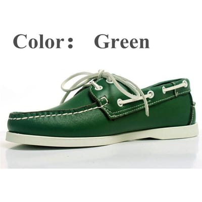 Chaussures bateau classiques en cuir véritable pour homme et femme, mocassins de grande taille, bleu marine, noir et marron, A047 40 gray