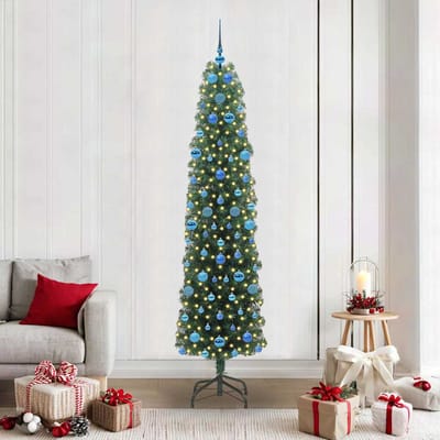 vidaXL - Kunstkerstboom - Groen - 210 - cm - PVC - en - Staal - en - Kunststof