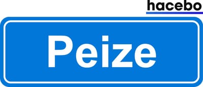 Hacebo - Plaatsnaam Sticker - 29x10 CM - Peize sticker - Verkeersborden sticker - grappige cadeaus - Peize