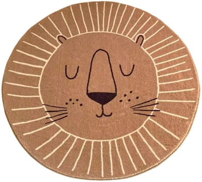 Dailygoods- Kruiptapijt - Imitatie Kasjmier - Cartoon-Diertapijt - Rond Kindertapijt - Wasbaar - 60 x 60 cm