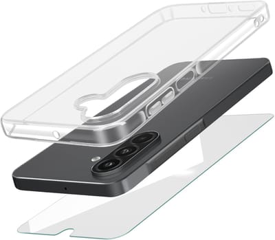 Mayaxess, Beschermingspakket Geschikt voor Samsung Galaxy A26 Soft Shell en gehard glas, Transparant