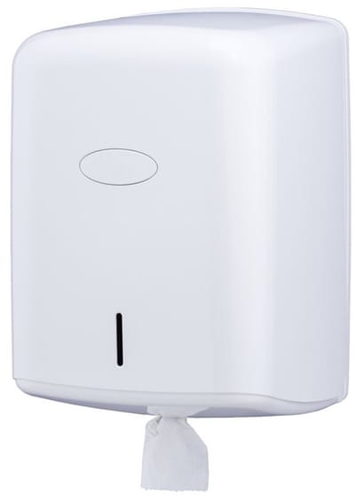 Poetsrol dispenser - ABS kunststof - Wit - blanco