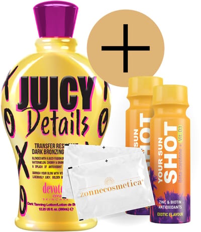 Devoted Creations - Juicy Details + 2 Your Sun Shots + 2 Verfrissingsdoekjes