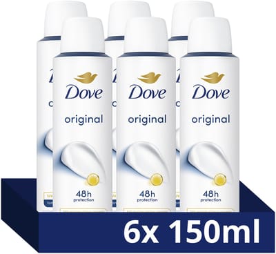 Dove Anti-Transpirant Deodorant Spray - Original - heeft een verbeterde langdurige geur en hydrateert de huid - 6 x 150 ml