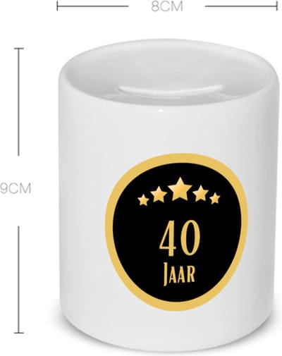 Akyol - 40 jaar Spaarpot - Hoera 40 jaar - iemand die 40 jaar is geworden of 40 jaar lang een relatie hebben of getrouwd zijn - verjaardagscadeau - verjaardag - cadeau - kado - geschenk - gift - relatie - trouwdag - jubileum - 350 ML inhoud