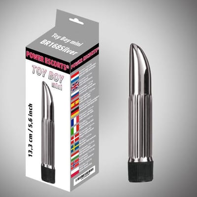 Power Escorts BR168 Toy Boy Mini Vibrator – 13,3 cm – Zilver – Compacte Mini Vibrator