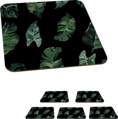 Onderzetters voor glazen - Patronen - Planten - Bladeren - 10x10 cm - Glasonderzetters - 6 stuks