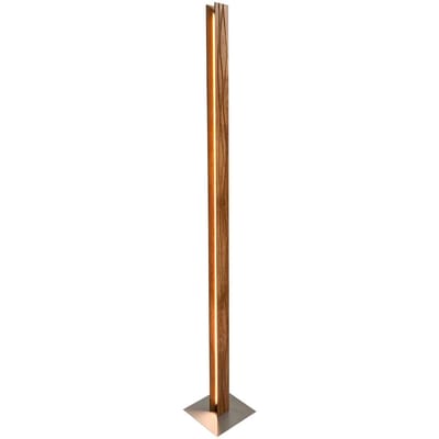 Elobra LED vloerlamp Atacama, eiken/mat nikkel, hoogte 150 cm, hout