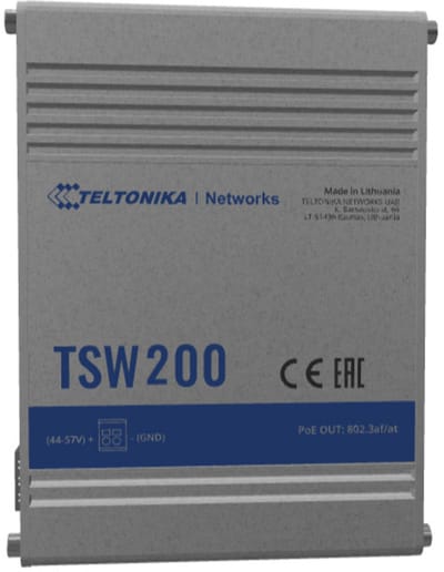 Teltonika TSW200 netwerk-switch Unmanaged Gigabit Ethernet (10/100/1000) Power over Ethernet (PoE) Aluminium