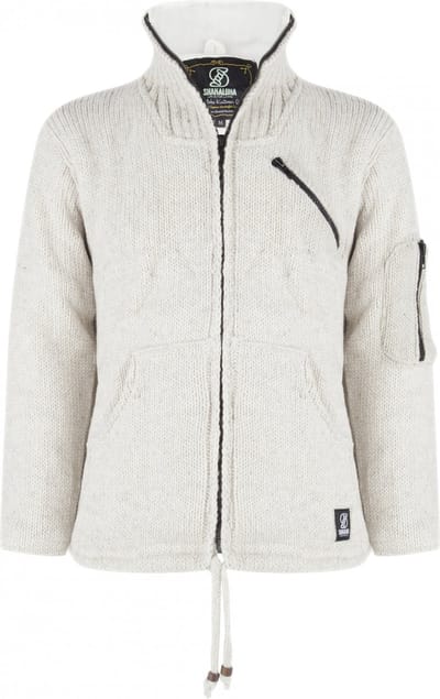 Gebreid Wollen Heren/Uni Vest van Schapenwol met Polyester Fleece voering en hoge kraag - SHAKALOHA - M Crush Collar L