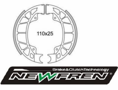 Remsegmentset Newfren GF0261 Vespa LX-50 Achter, Piaggio Skipper, Hexagon-125