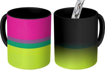 Magische Mok - Foto op Warmte Mokken - Koffiemok - Strepen - Modern - Kleurrijk - Magic Mok - Beker - 350 ML - Theemok