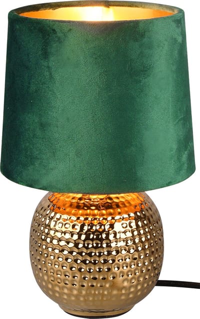LED Tafellamp - Trion Sofia - E14 Fitting - Rond - Mat Groen - Keramiek