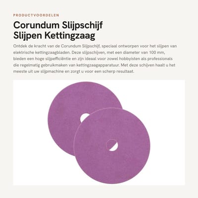 Dailygoods - Corundum Slijpschijf - Slijpen Kettingzaag - Hoge efficiëntie - 100mm - Slijpschijf Wiel - Geschikt voor elektrische kettingzaagslijpers...