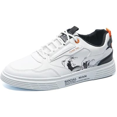 Heren Sneakers Ademende Heren Casual Leren Schoenen Zapatos Hombre Casual Sapatos Masculinos Leren Schoenen Voor Heren 44 wit