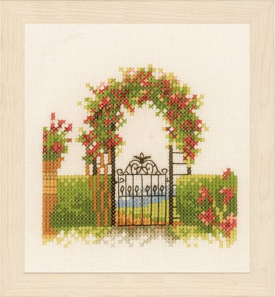 Telpakket kit Hek met bloemen  - Lanarte - PN-0162522