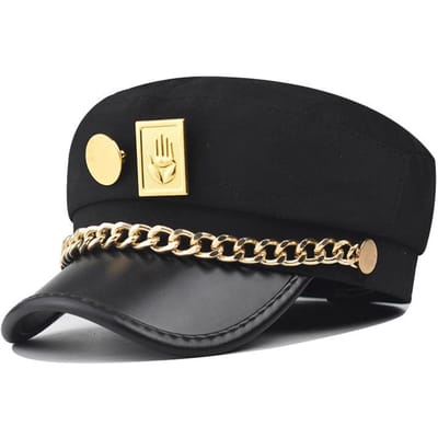 Anime Jojo's Bizarre Adventure Kujo Jotaro Cosplay Pet Unisex Volwassene Metalen Badge Hoed Prop 56-58CM black