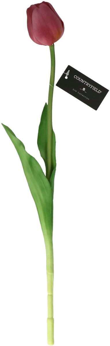 Countryfield Countryfield Kunstbloem Tulp Tulipa - 44 cm - paars - Real Touch - kunst zijdebloemen