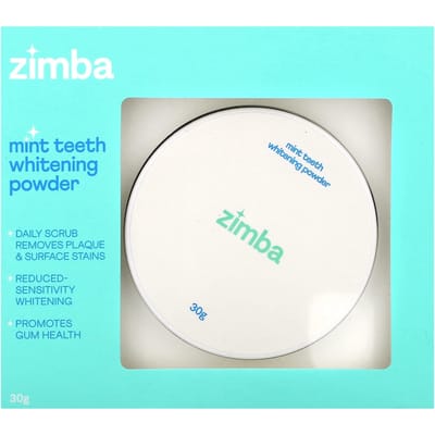 Zimba, Mint Teeth Whitening Powder, 30g