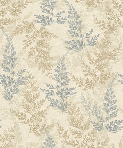 Herbarium - Scandinavisch Vliesbehang - Natuur - Bloemen - Blauw - 10,05 x 0,53 M.
