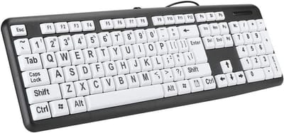 Computertoetsenbord voor Ouderen met Grote Toetsen en Letters - Usb Bedraad Low Vision-Toetsenbord