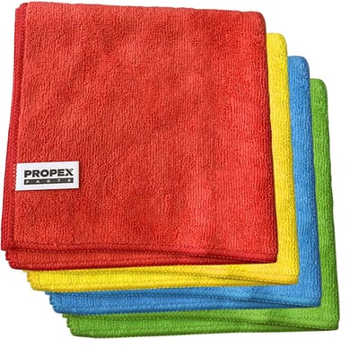 Propex Parts Microvezeldoek 40cm x 40cm - Super Absorberend - Geschikt voor Glas, Keuken, Badkamartegels - Multicolour - 4 stuks
