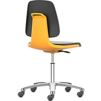 Labsit bureaudraaistoel, kunstleer, wielen, B 450 x D 420 x H 450 - 650 mm, oranje