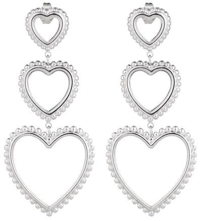 Joy Ibiza - hartjes oorbellen - 3 hartjes - vlinder sluiting - ear party boho - bohemian style - stainless steel