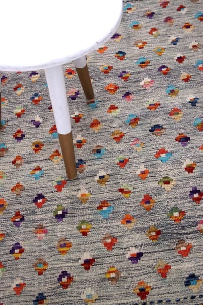 Kleurrijk Tapijt Laagpolig Handgeweven Wollen Vloerkleed - Koho Afghan Kelim 120x81 - 120x81cm- Modern - Woonkamer - Salon - Slaapkamer - Eetkamer